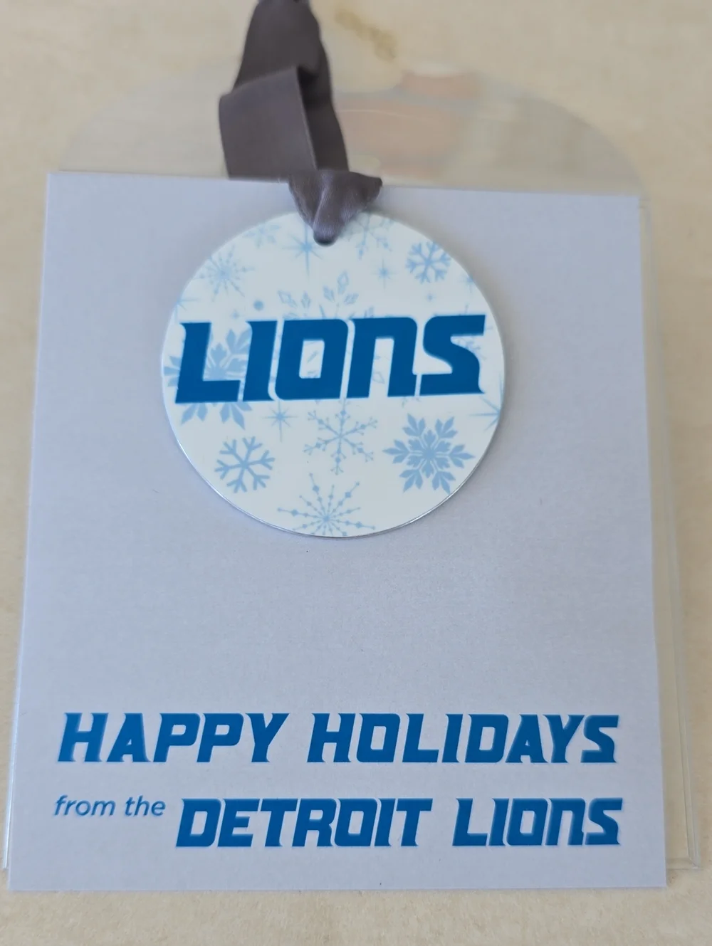 NWT Detroit Lions Hand-Forged Metallic Holiday Ornament With Snowflake Design